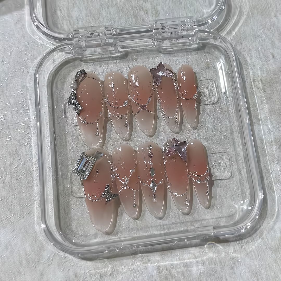 Pure Desire Swarovski Nail Art Heavy Craft High-end Chain Beads Pure Handmade Hot-selling Wearable Nail Stickers Detachable Style