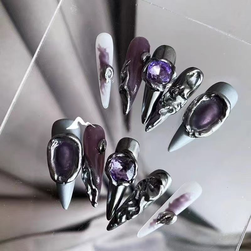 'Sweet-meets-Punk' Custom Nails: Original Y2K Baddie Press-on Nails | Handmade to Order