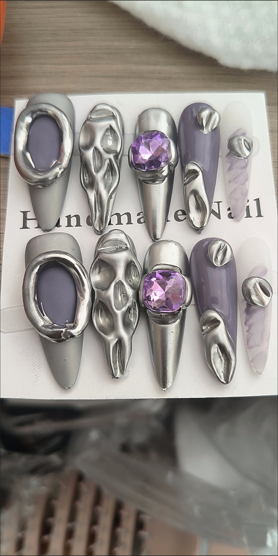 'Sweet-meets-Punk' Custom Nails: Original Y2K Baddie Press-on Nails | Handmade to Order