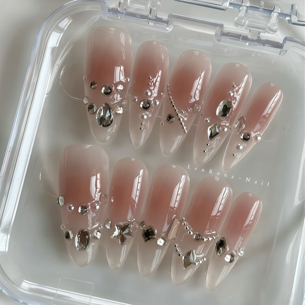 Pure Desire Swarovski Nail Art Heavy Craft High-end Chain Beads Pure Handmade Hot-selling Wearable Nail Stickers Detachable Style