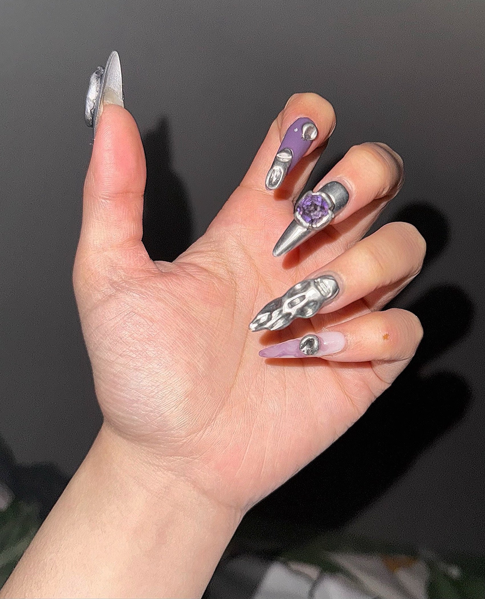 'Sweet-meets-Punk' Custom Nails: Original Y2K Baddie Press-on Nails | Handmade to Order