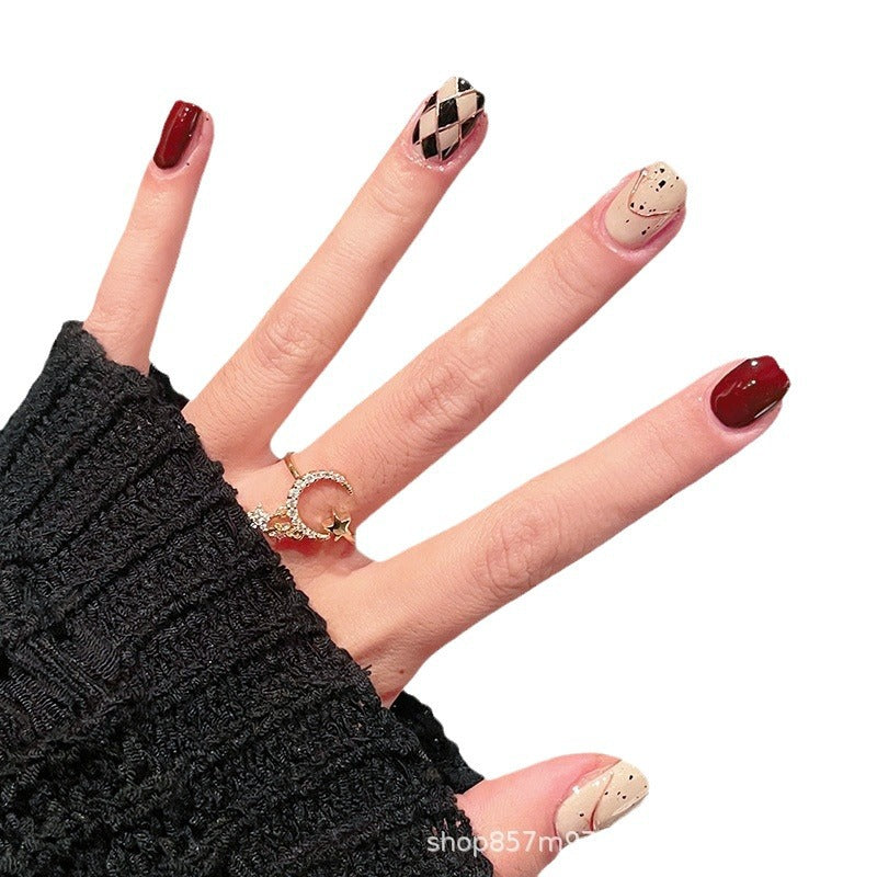 Hot Girl Trend Wearable Nails Long Ice Transparent Heart Shaped Sparkling Diamond High-end Nail Stickers Finished Nail Art Nail Tips Wholesale