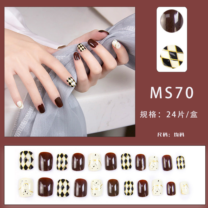 Hot Girl Trend Wearable Nails Long Ice Transparent Heart Shaped Sparkling Diamond High-end Nail Stickers Finished Nail Art Nail Tips Wholesale