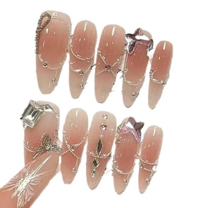 Pure Desire Swarovski Nail Art Heavy Craft High-end Chain Beads Pure Handmade Hot-selling Wearable Nail Stickers Detachable Style