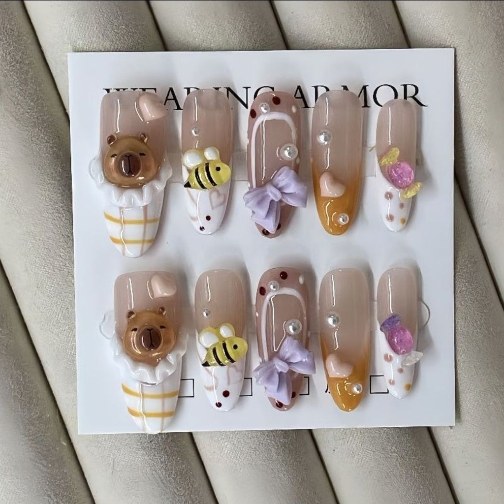 Handmade Capybara Themed Cute Cartoon Wearable Accessories – New Kawaii Style for Girls