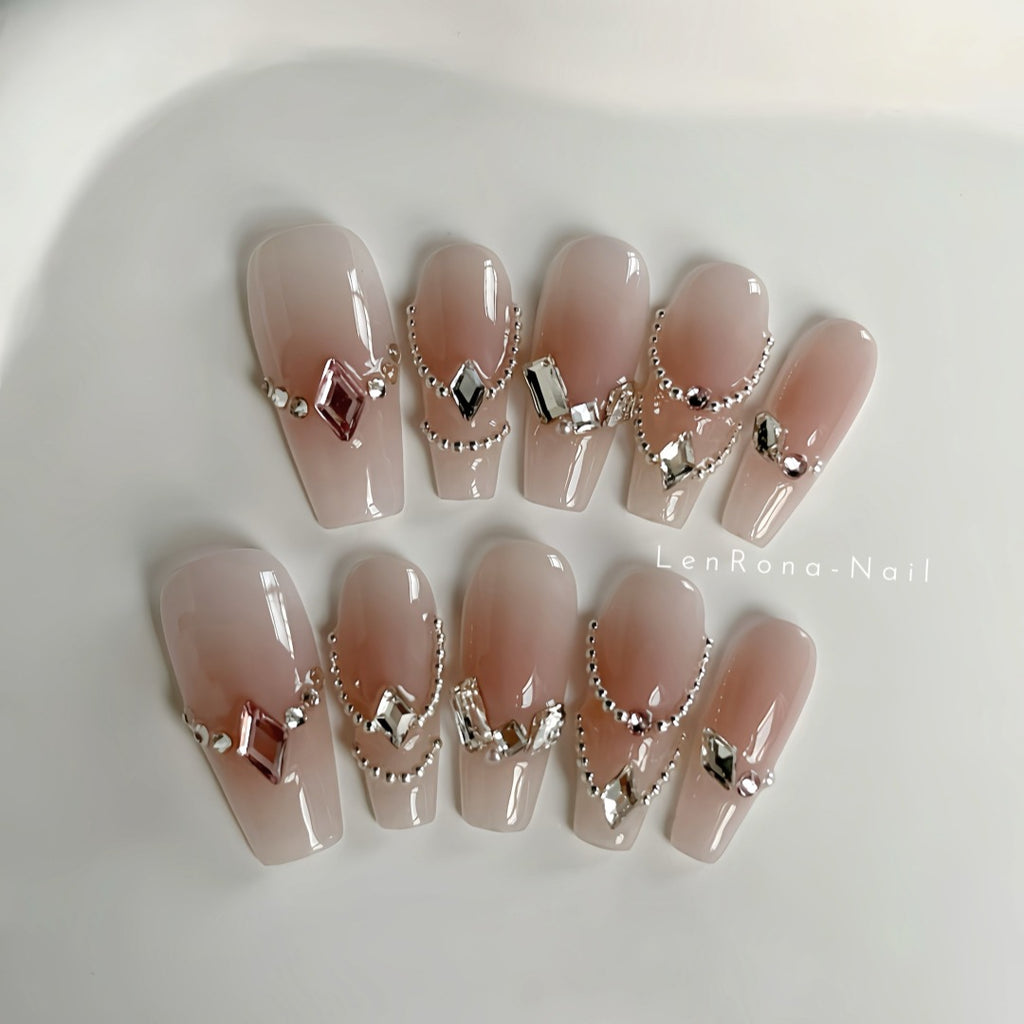 Pure Desire Swarovski Nail Art Heavy Craft High-end Chain Beads Pure Handmade Hot-selling Wearable Nail Stickers Detachable Style