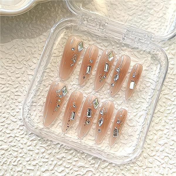 Pure Desire Swarovski Nail Art Heavy Craft High-end Chain Beads Pure Handmade Hot-selling Wearable Nail Stickers Detachable Style